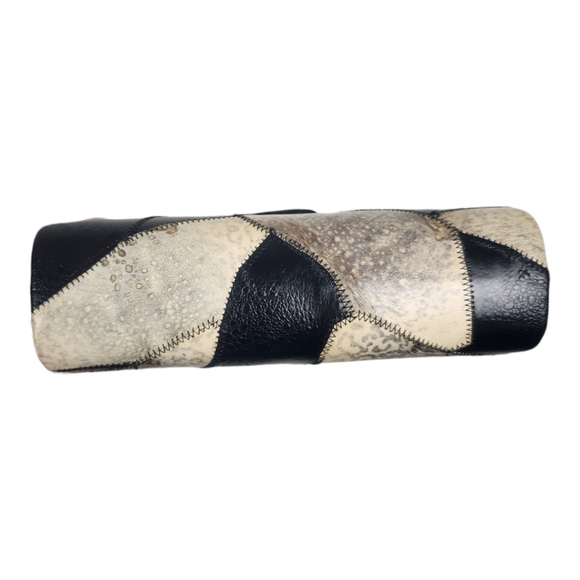 Vintage Genuine Frogskin Leather Hardshell Patchwork Shoulder Bag Purse - Picture 3 of 10